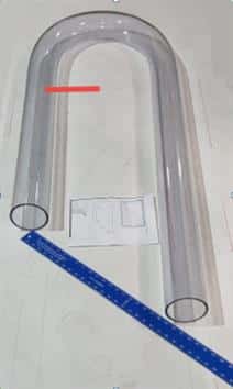 Measuring a small, tight-radius u bend with a ruler