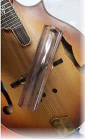 Small diameter tubing placed on a violin