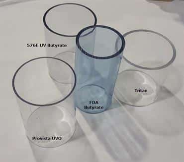 A selection of FDA food safe tubing types made from different materials