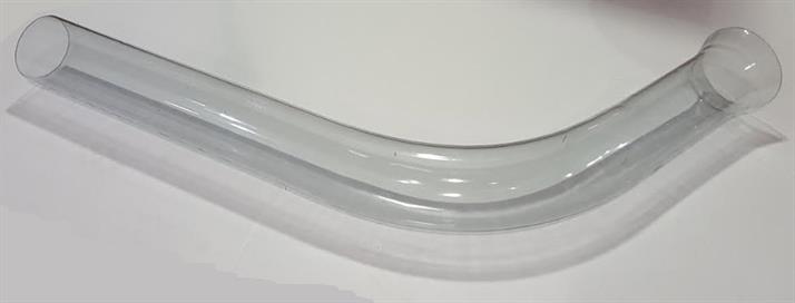 The fruit chute tube with flared end.