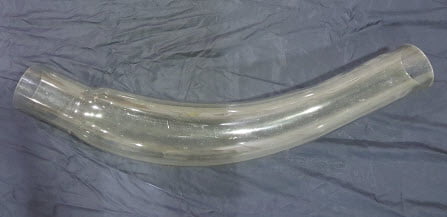 A custom made bubble bend made from transparent tubing
