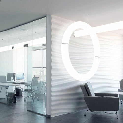 Straight and circular light fixtures made with spectar stratus tube