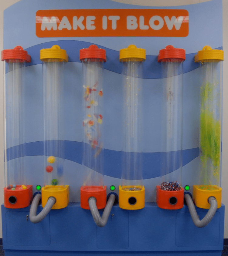 Tubes in an interactive children's display using pressurized air.