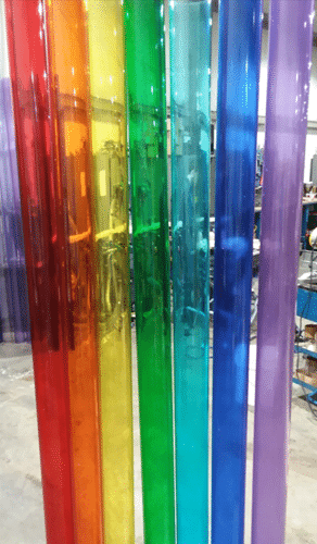 A rainbow of colored plastic tubing.